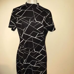 Shein Black and White midi dress